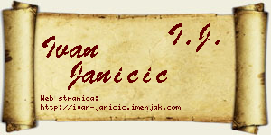 Ivan Janičić vizit kartica